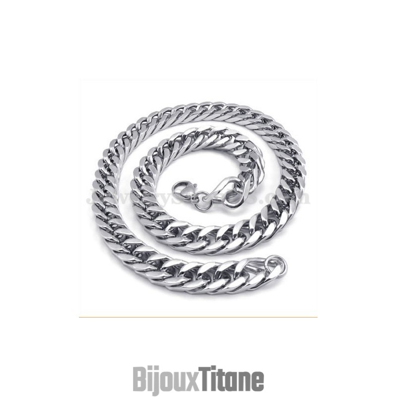 Collier Chaîne En Titane Argenté Pour Homme, Offre Spéciale Collier Chaîne En Titane Argenté Pour Homme, Offre Spéciale