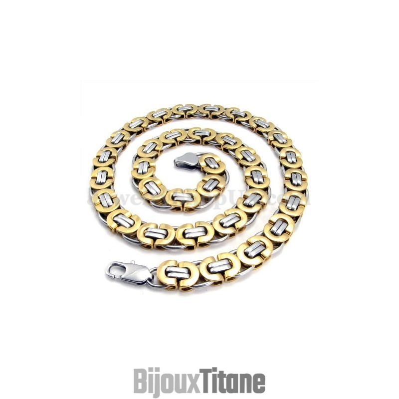 Collier Et Chaîne En Titane Pour Homme, En Or Et En Exquise Collier Et Chaîne En Titane Pour Homme, En Or Et En Exquise