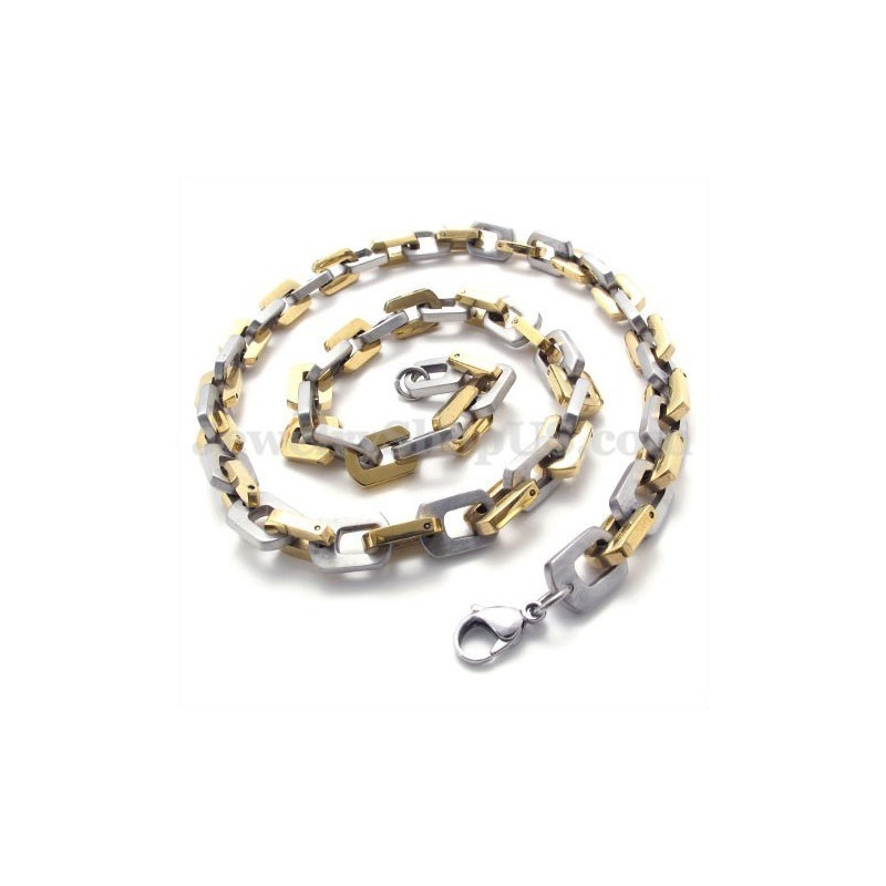 Collier Et Chaîne En Titane Pour Homme, En Or Et En Exquise Collier Et Chaîne En Titane Pour Homme, En Or Et En Exquise