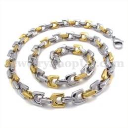 Collier Chaîne En Titane Doré Tendance Pour Homme