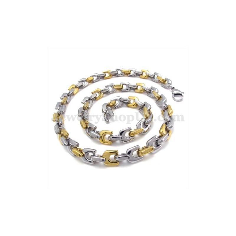 Collier Chaîne En Titane Doré Tendance Pour Homme