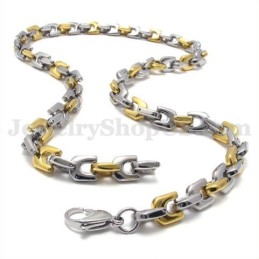 Collier Chaîne En Titane Doré Tendance Pour Homme