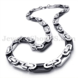 Collier Élégant En Titane Noir Pour Homme