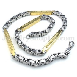 Collier Chaîne En Titane Pour Homme En Argent Et Or