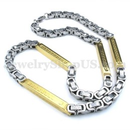 Collier Chaîne En Titane Pour Homme En Argent Et Or
