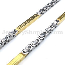 Collier Chaîne En Titane Pour Homme En Argent Et Or