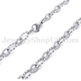 Collier Simple En Argent Et Titane Pour Homme