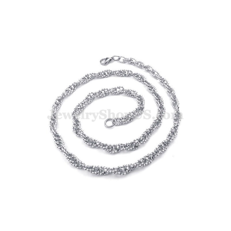 Collier Chaîne En Titane Argenté Pour Homme, Nouveau Style Collier Chaîne En Titane Argenté Pour Homme, Nouveau Style