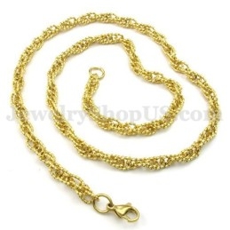 Collier Chaîne En Titane Doré Pour Homme, Offre Spéciale