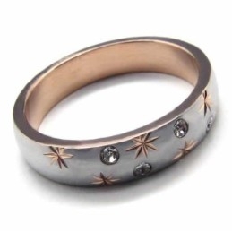 Bague En Titane Et Or Sertie De Diamants De 4 Mm