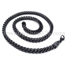 Collier Et Chaîne En Titane Noir Exquis Pour Homme