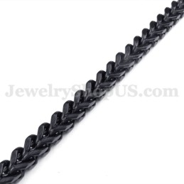 Collier Et Chaîne En Titane Noir Exquis Pour Homme
