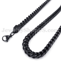 Collier Et Chaîne En Titane Noir Exquis Pour Homme