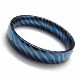 Bague Pour Femme En Titane Bleu De 4 Mm