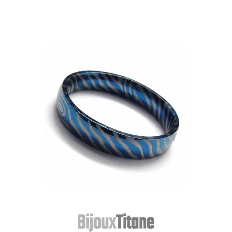 Bague Pour Femme En Titane Bleu De 4 Mm Bague Pour Femme En Titane Bleu De 4 Mm