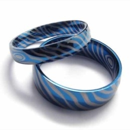 Bague Pour Femme En Titane Bleu De 4 Mm