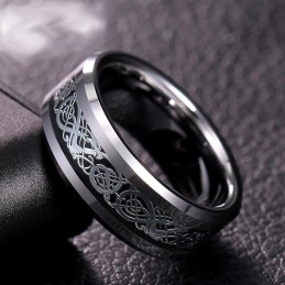 Bagues En Tungstène À Motifs De Dragon Pour Hommes