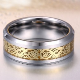 Bagues En Tungstène À Motifs De Dragon Pour Hommes