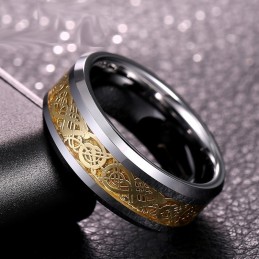 Bagues En Tungstène À Motifs De Dragon Pour Hommes
