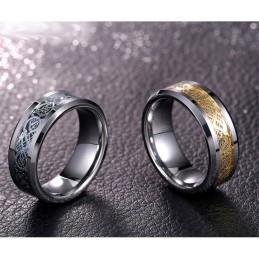 Bagues En Tungstène À Motifs De Dragon Pour Hommes