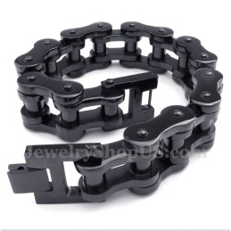 Bracelet Chaîne De Vélo En Titane Noir Pour Homme