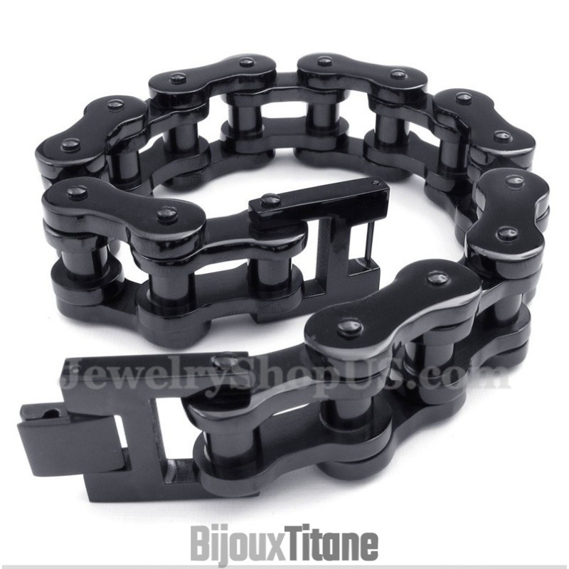 Bracelet Chaîne De Vélo En Titane Noir Pour Homme Bracelet Chaîne De Vélo En Titane Noir Pour Homme