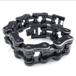 Bracelet Chaîne De Vélo En Titane Noir Pour Homme