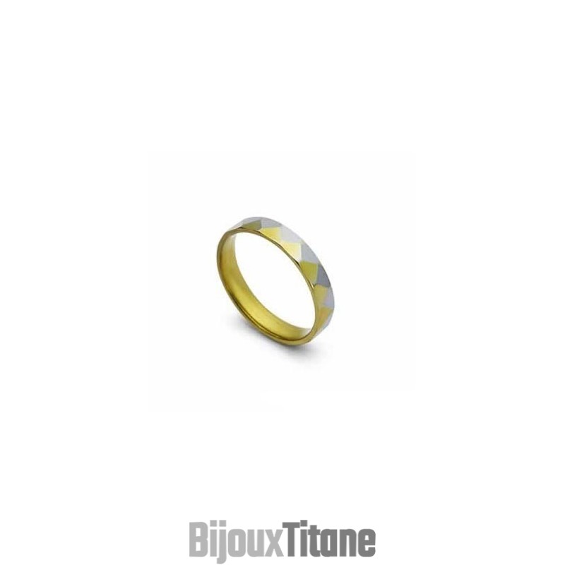 Bague En Titane, Or Et Argent De 4 Mm Bague En Titane, Or Et Argent De 4 Mm