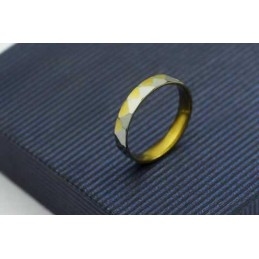 Bague En Titane, Or Et Argent De 4 Mm