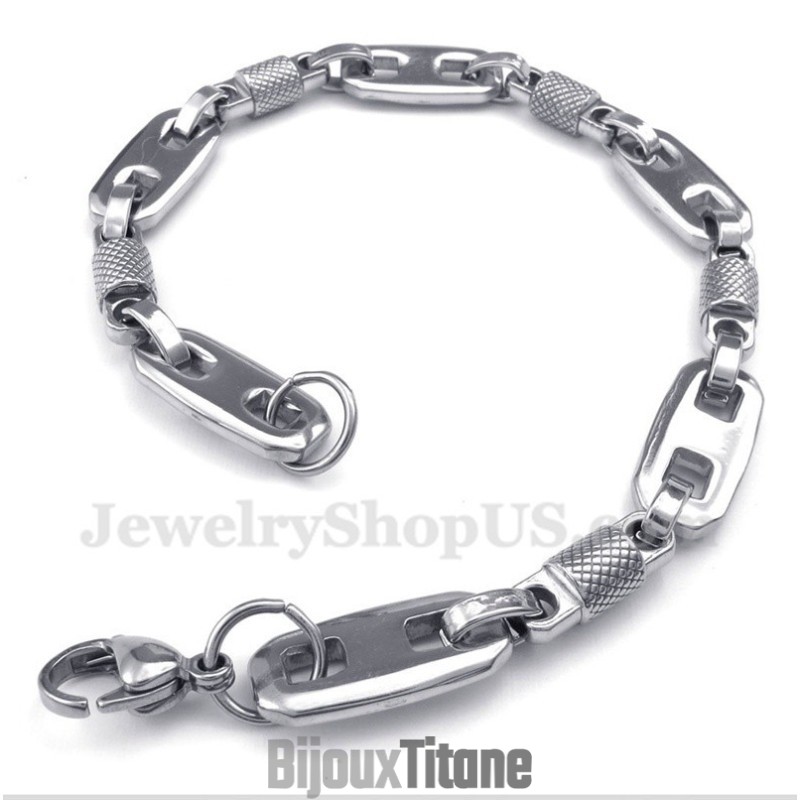 Bracelet Homme En Perles Rondes En Titane Bracelet Homme En Perles Rondes En Titane