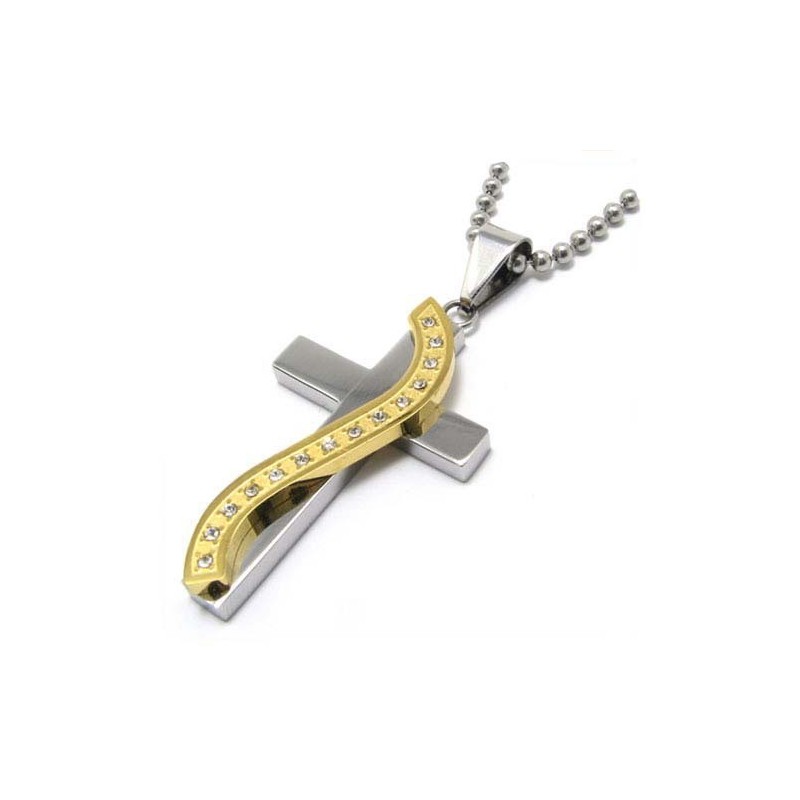 Pendentif Croix En Titane Style S Avec Diamants Pendentif Croix En Titane Style S Avec Diamants