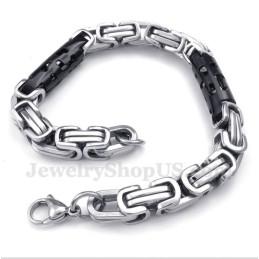 Bracelet Cylindre En Titane Noir Pour Homme