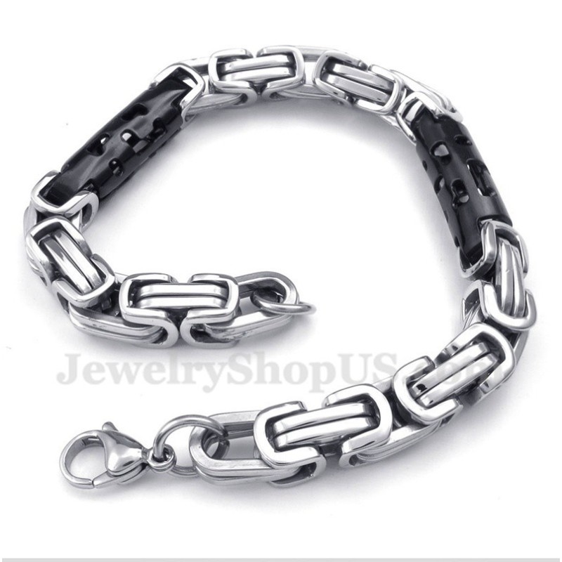 Bracelet Cylindre En Titane Noir Pour Homme