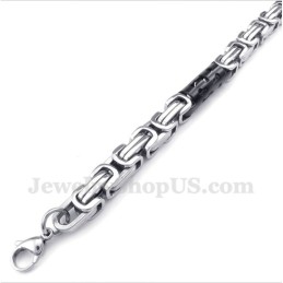 Bracelet Cylindre En Titane Noir Pour Homme