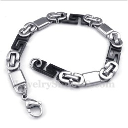 Bracelet Homme En Titane Noir À Motif Méandre Grec