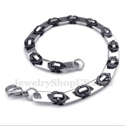 Bracelet Rond Noir En Titane Pour Homme