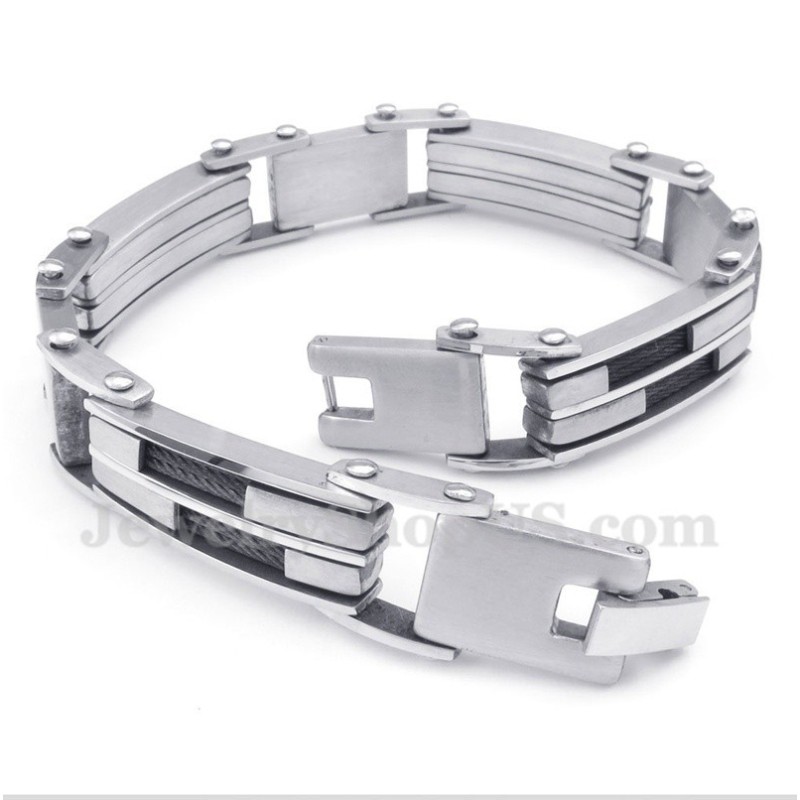 Bracelet Câble Noir En Titane Pour Homme Bracelet Câble Noir En Titane Pour Homme