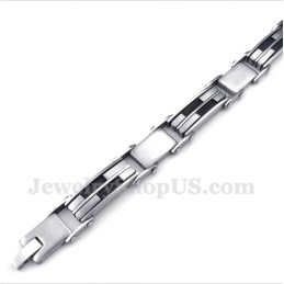 Bracelet Câble Noir En Titane Pour Homme