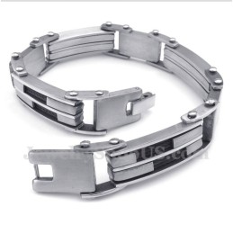 Bracelet Câble Noir En Titane Pour Homme