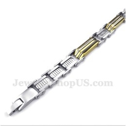 Bracelet Trapèze En Titane Et Or Pour Homme