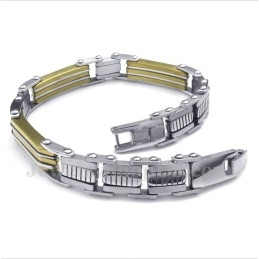 Bracelet Trapèze En Titane Et Or Pour Homme