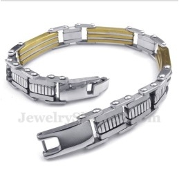 Bracelet Trapèze En Titane Et Or Pour Homme