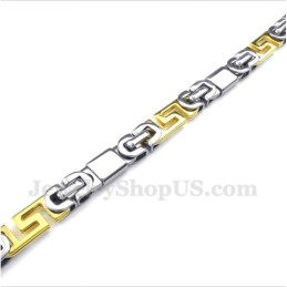 Bracelet Homme En Titane Et Or À Motif Méandre Grec