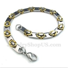 Bracelet Homme En Titane Et Or Demi-Croissant