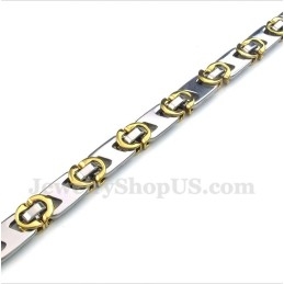 Bracelet Homme En Titane Et Or Demi-Croissant