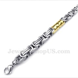 Bracelet Cylindrique En Titane Et Or Pour Homme