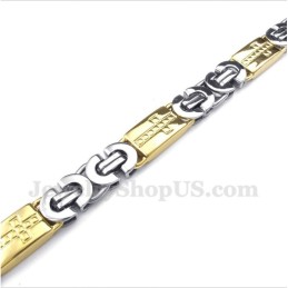 Bracelet Croix En Titane Et Or Pour Homme
