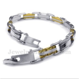 Bracelet Dentelé En Titane Et Or Pour Homme
