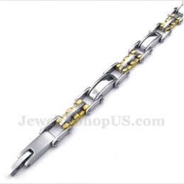 Bracelet Dentelé En Titane Et Or Pour Homme