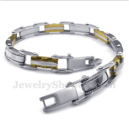 Bracelet Dentelé En Titane Et Or Pour Homme